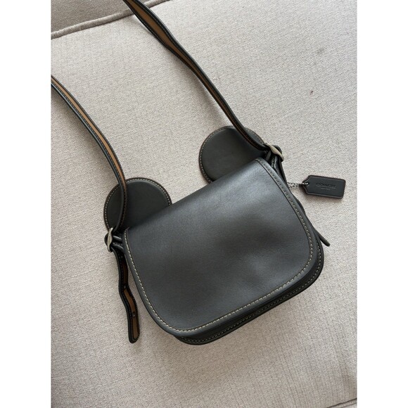COACH x DISNEY  MICKEY MOUSE W/Ears crossbody Leather Bag BLACK limited edition - Picture 2 of 9